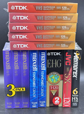 BRAND NEW Lot Of 14 Blank Sealed VHS Tapes TDK Maxell Memorex JVC FAST SHIP