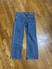Wrangler Classic Boot Boys Jeans Size 12 Regular Blue Denim Adjustable Waist
