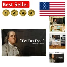 Humorous 3x5 Feet Black Flag Featuring Benjamin Franklin - Unique Room Decor