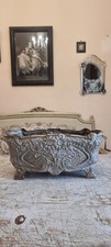 French Cast iron Antique planter with two handles dating XIX century in silver