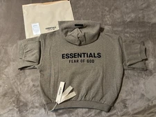 NEW Kids FOG Essentials Heather Grey Hoodie Size 10/Large 100% Authentic✅