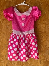 Disney Minnie Mouse Pink Polka Dot Fantasy Play Costume Dress for Kids Size 4-6X