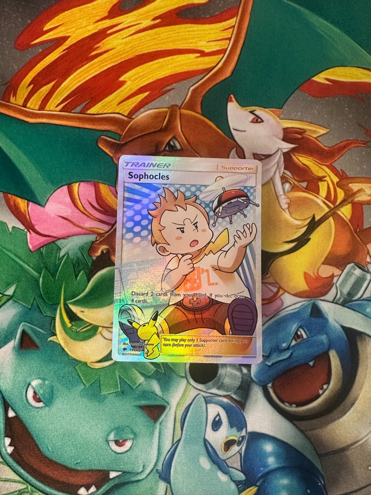 Sophocles - 146/147 - Pokemon Burning Shadows - Full Art Trainer - Mint