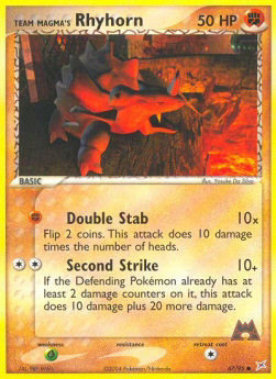 Pokémon Team Magmas Rihorn (Double Stab) MA-67 Common Deutsch Good