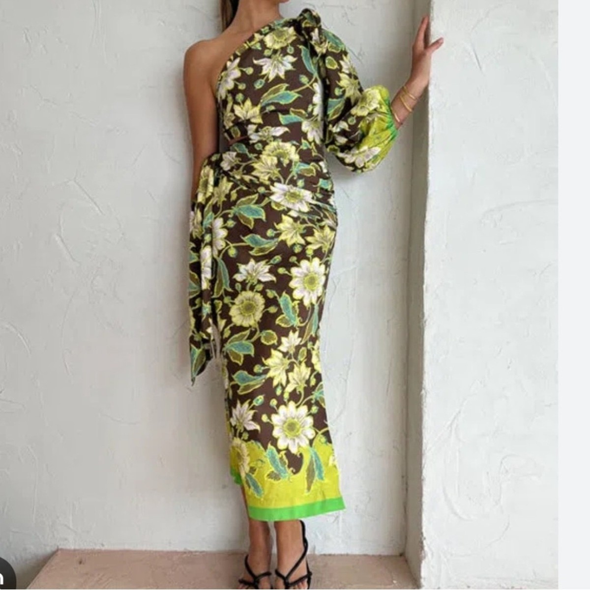 ALEMAIS WINNIE MIDI DRESS CHOCOLATE/FLORAL SIZE 2 NWT | eBay