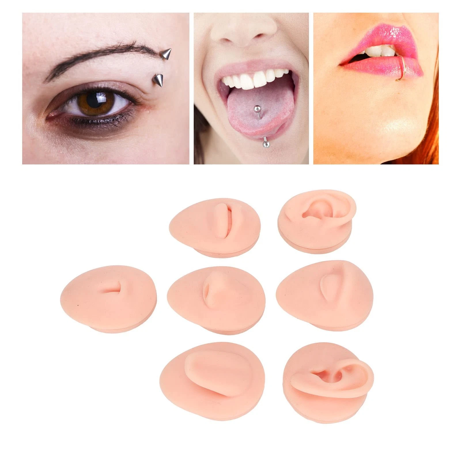 Fayelume 7PCS Piercing Practice Model Kit, Silicone Body Part Model For - product detail image 4