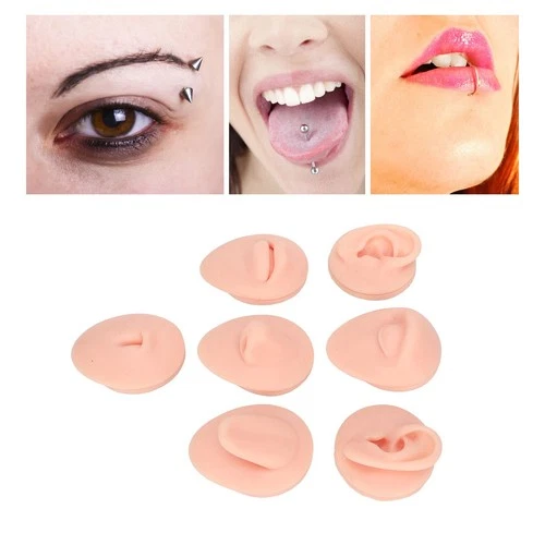 Fayelume 7PCS Piercing Practice Model Kit, Silicone Body Part Model For image 4