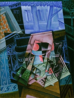 Juan Gris - Stillleben vor offenem Fenster A1-A4 Poster Kunst Gemälde Meister Fi