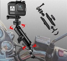360 Motorcycle Camera Mount for GoPro Bike Holder Handlebar Mount Bracket 1/4