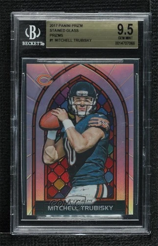 2017 Prizm Stained Glass Silver Mitchell Trubisky #1 BGS 9.5 GEM MINT Rookie RC