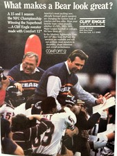Collectible 1985 1986 NFL Chicago Bears Ditka Buddy Ryan original color ad B092