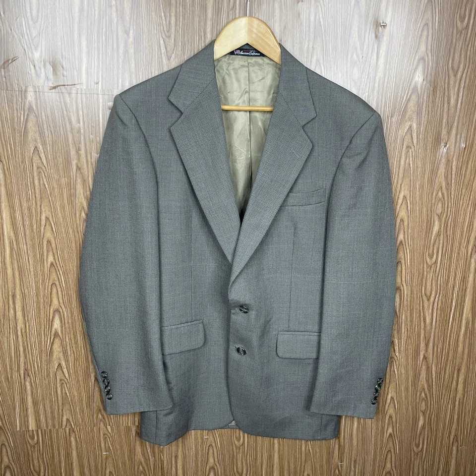 Stafford USA Made 2 Piece Suit Mens 38R Slim 30x31 Brown Multicolor Two Buttons - Image 3 of 4