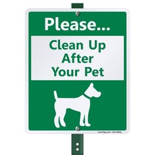 Please Clean Up After Your Dog Sign, Dog Poop Signs for Yard 10 x 12 Inches A...