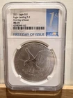 2021 Type 2 Silver Eagle Eagle Landing NGC MS70 First Day Issue FDOI