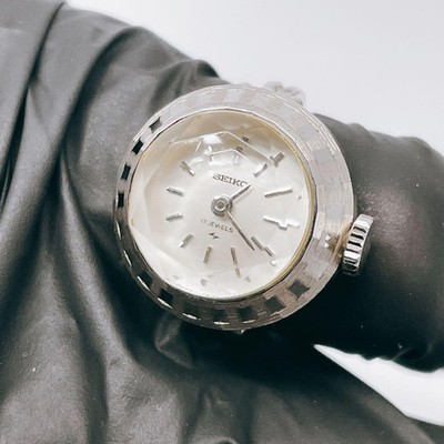 SEIKO 11-0290 Manual Wind Silver Ring Ring Watch Working Japan