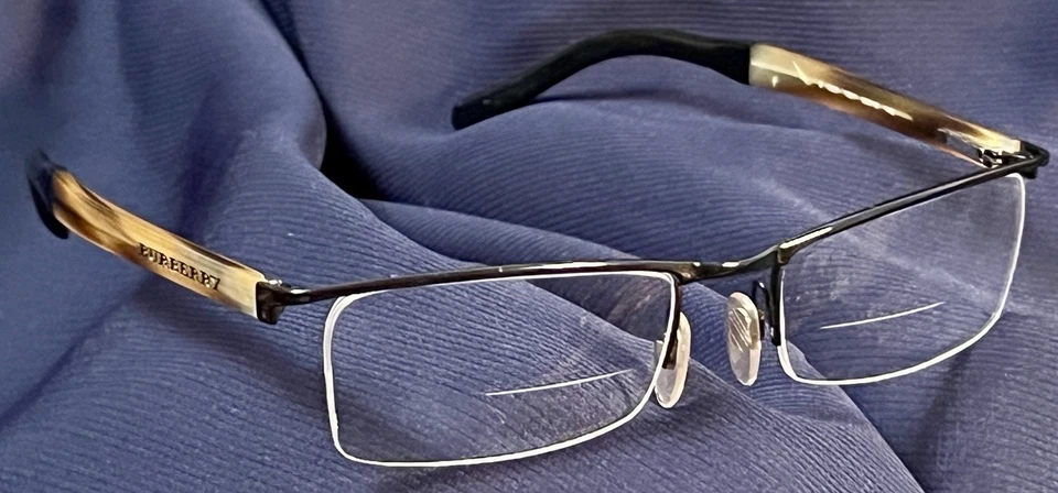 Monturas de gafas Burberry semi sin montura B 1223 1001 con estuche original Foto 3 de 4