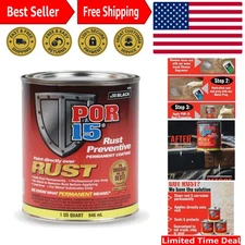 32 Fl Oz Non-Porous Rust Preventive Coating for All Surfaces - Semi-Gloss Black