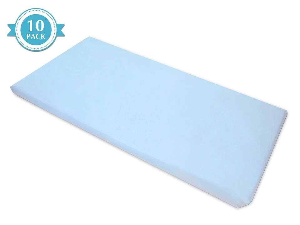 10 Pack 100% Cotton Percale Fitted Nap Mat Sheet with Elastic Corners, 24" x ... - Image 2 of 4