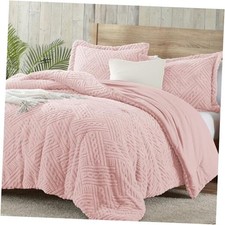Fluffy Size Comforter Set - Pink Warm Comforter for King 06-pink-elegant