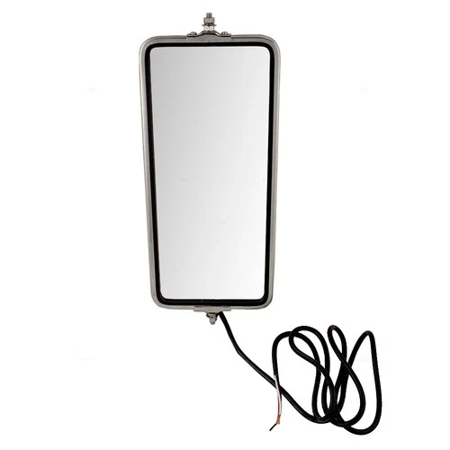 Universal West Coast Truck Stainless Steel Side Mirror Head Heat Light 7" x 16"