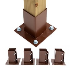 NEW! 4x Heavy Duty Bolt Down Fence Post Shoe Grip Holder - 100 x 100mm