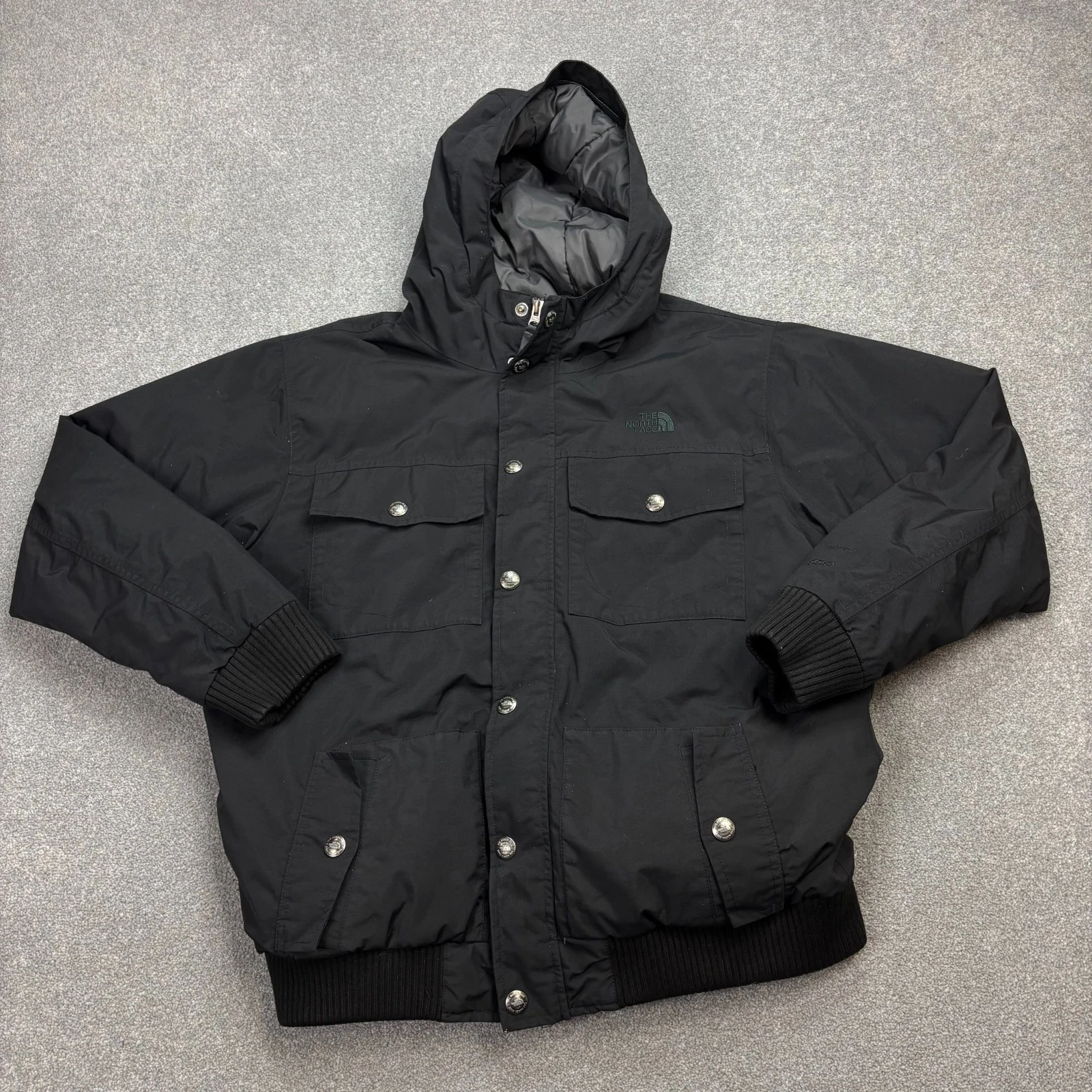 North Face Jacket Kids X Large Black 550 Goose Down Dryvent Hood Coat Youth