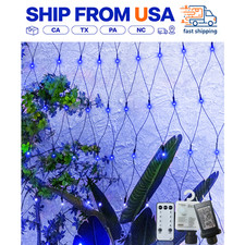 9.8x6.5 FT Christmas Net Light 360 LED 8 Modes Remote Waterproof Xmas Decor Blue