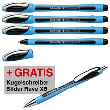 4+1 Schneider Kugelschreiber Slider Memo hellblau/schwarz, Schreibfarbe: schwarz