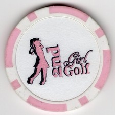 2nd Girl Golf Poker Chip Pink and White Second Souvenir You Buy We Give