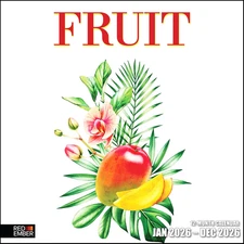 Fruit 2026 Wall Calendar 12 Month | 12" X 24" Open | Thick & Sturdy Paper | Gift