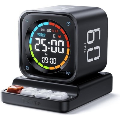TK3 Pomodoro Timer Cube Desk Productivity Timer with 5/10/30/60 Min Presets
