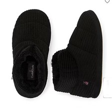 Cuddl Duds Corduroy Puff Womens Bootie Slippers Size Small 5 6