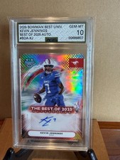 2025 BOWMAN BEST UNIVERSITY BEST OF 2025 AUTOGRAPHS KEVIN JENNINGS-AGS 10