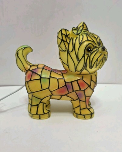 Yorkshire Terrier  Stained Resin Dog USB LED Night Light w/ Warm Ambient Glow.
