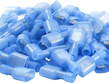 UL Listed Blue Nylon Male Spade Terminal Connector 100 Pcs 16 14 AWG Electrical