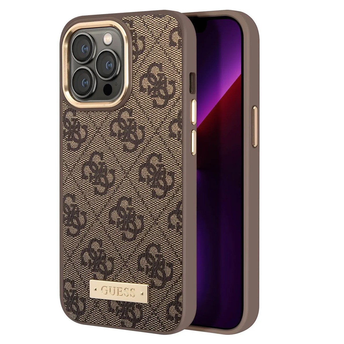 Coque Guess iPhone 13 Pro chic marron, l'accessoire mode pour vos sorties