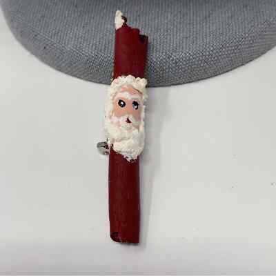 Small Red and White Cinnamon Stick Santa Claus Brooch Pin