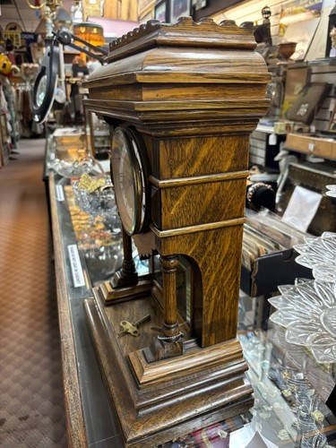 Ausgefallene E N WELCH Eiche Stuben Glockenspiel Uhr 1890"er Jahre - Bild 3 von 15