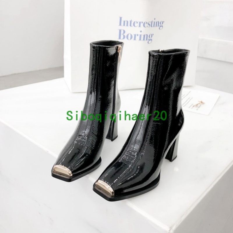 Zapatos De Cuero dedo del pie cuadrado occidental Damas Cremallera Cremallera Cremallera botas Bloque Talón ankel Fiesta Sibo 7b1c1e Zapatos De Cuero dedo del pie cuadrado occidental Damas Cremallera Cremallera Cremallera botas Bloque Talón ankel Fiesta Sibo 7b1c1e