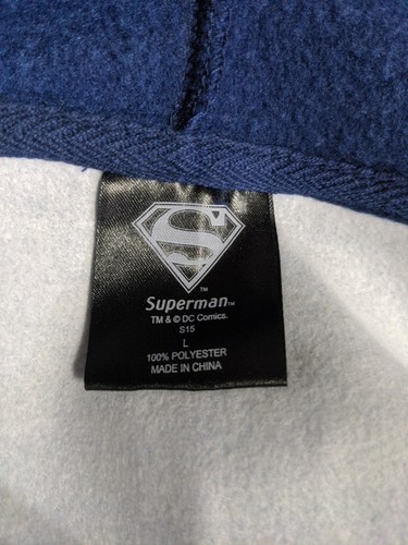 Superman L Track Jacket Blue Zip Up Vintage DC Comics S15 RN#115665 New No Tags - Picture 14 of 19