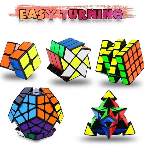 Juego de Cubos de Velocidad Coolzon, Cubo Mágico 2x2 3x3 4x4 Pirámide Megaminx Rompecabezas - Imagen 2 de 7