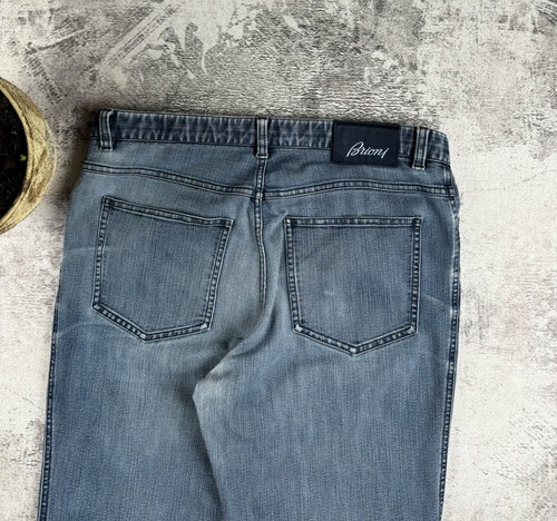 Brioni Stelvio 51 Vintage Luxury Made in Italy Light Blue Denim Collection Jeans - Picture 6 of 19