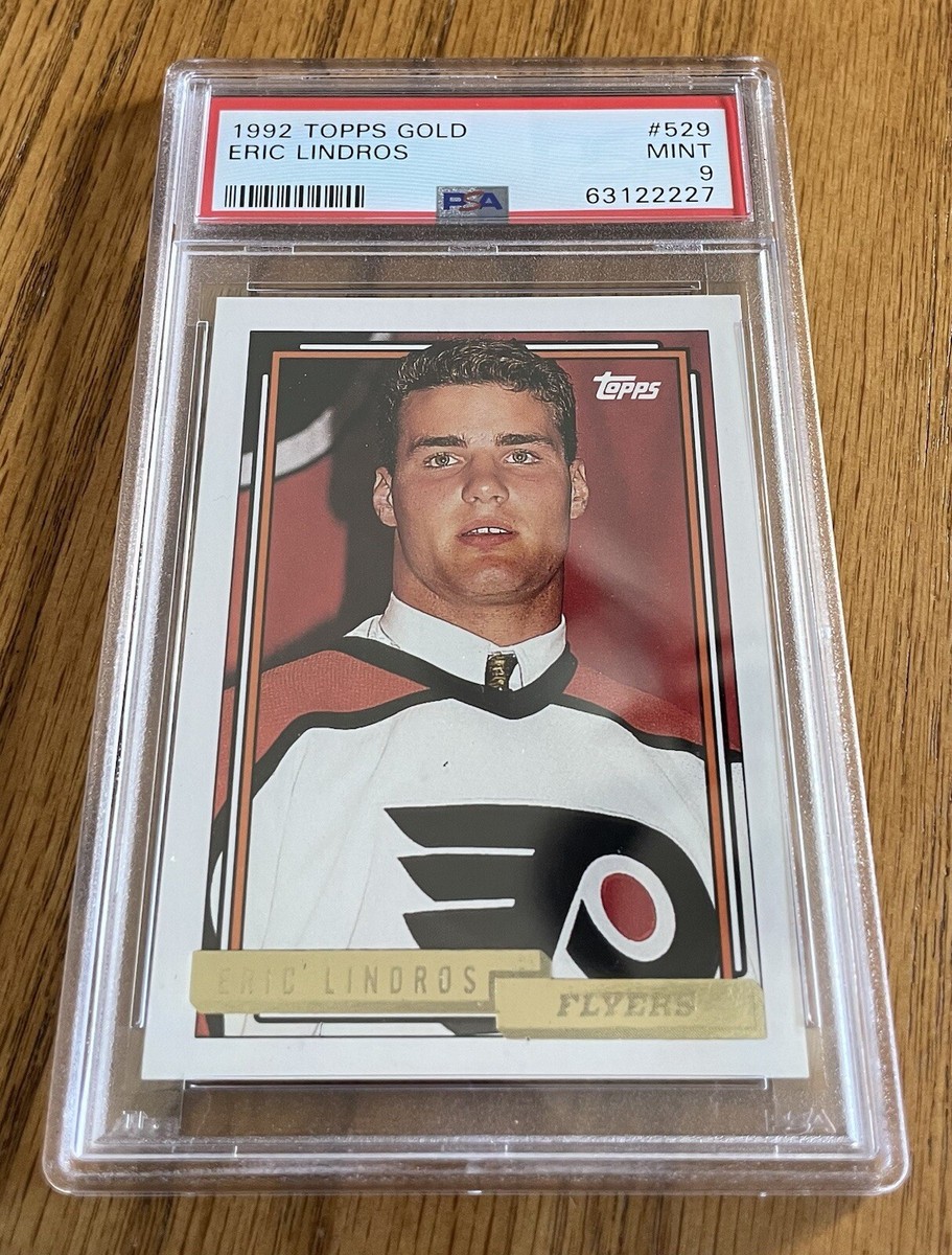 【99枚限定】TOPPS MuseumCollectionグリーズマン 1992 Topps 'Gold' #529 ERIC LINDROS ( RC ) Philadelphia Flyers PSA