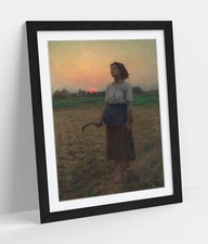 JULES ADOLPHE BRETON, THE SONG OF THE LARK -FRAMED WALL ART POSTER PRINT 4 SIZES