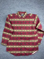 Vintage Woolrich Flannel Shirt Men's Large Red Western Print USA Made