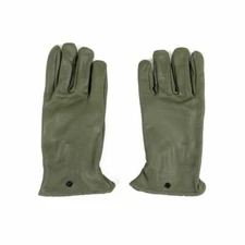 Authentic French Army Leather Gloves Olive Drab Size Large 8.5 inches Fast Ship