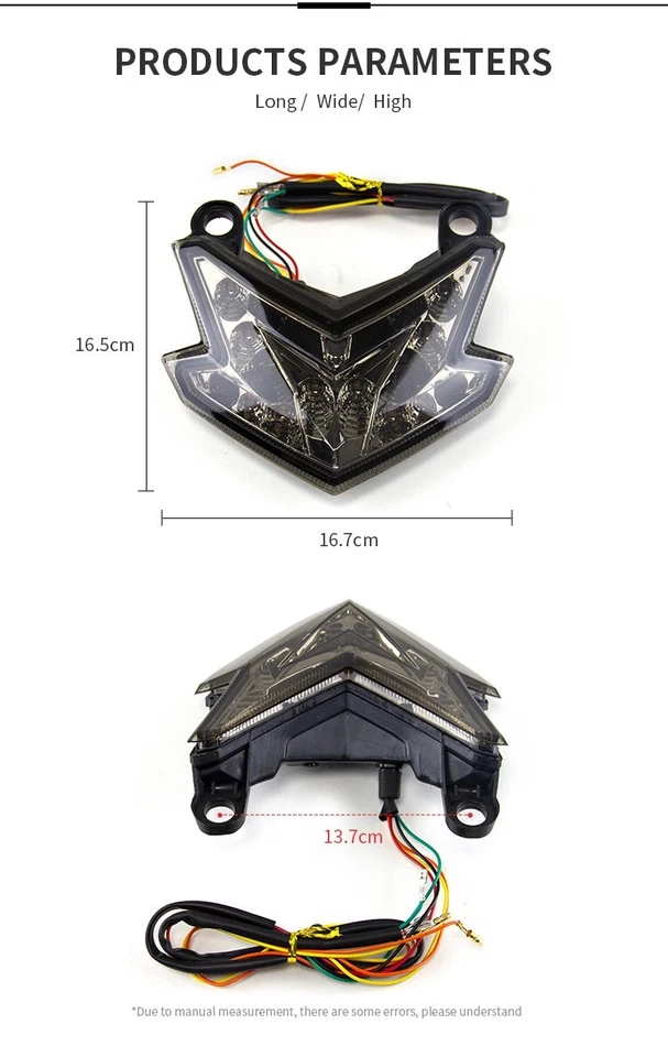 Luz trasera integrada LED señal para Kawasaki Ninja ZX6R Z800 Z125 2013-2018 Foto 2 de 4