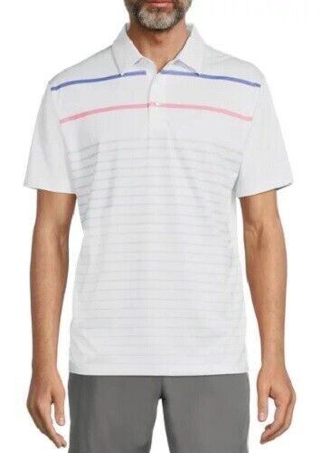 Ben Hogan Performance Mens Small 34-36 Pink Blue Stretch Wicking Golf Polo Shirt - Picture 1 of 3
