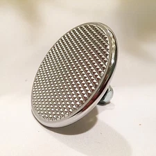 Vintage Hot Rod Knurled Brake/ Clutch Pedal Pad - Chrome Plated- 3"OD