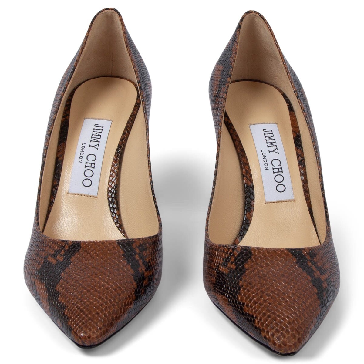 66730 auth JIMMY CHOO brown FAUX SNAKE ROMY 85 Pointed Toe 66730 auth JIMMY CHOO brown FAUX SNAKE ROMY 85 Pointed Toe